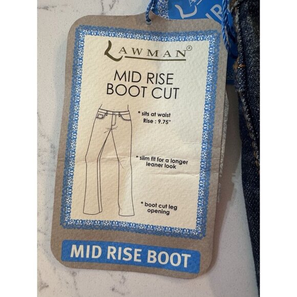 NWT Lawman Jeans Women's 1-2 Embroidered Cowgirl Western Rodeo Boot Cut Cross - Picture 10 of 11